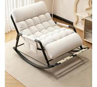Fauteuil à Bascule Confortable 2 Personnes,Fauteuil Relax Adulte au Design Enveloppant,Chaise à Bascule Moderne en Tissu Imperméable avec Rembourrage Moelleux,Idéal Salon et Balcon B