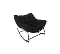 Fauteuil à Bascule & Coussin "Tulum" 114cm Noir