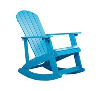BELIANI Fauteuil à bascule de jardin Imitation bois plastique bleu Résistant aux intempéries Extérieur Modern Style