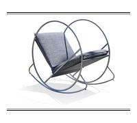 Fauteuil à bascule de jardin en inox et toile plastifiéee - gris anthracite
