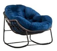 Fauteuil à bascule d'extérieur en rotin,OMOZUN,fauteuil à bascule de détente,fauteuil à bascule de jardin,version extra-large et extra-longue en rotin synthétique tressé à la main,capacité de charge d