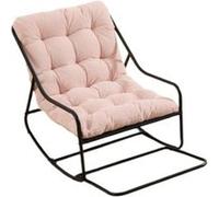 Fauteuil à bascule d'extérieur,OMOZUN,fauteuil à bascule de jardin,fauteuil à bascule de détente,coussin rembourré haute densité,structure métallique pouvant supporter jusqu'à 136 kg,rose Rose