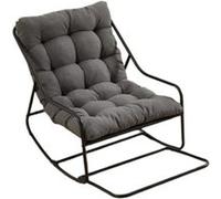 Fauteuil à bascule d'extérieur,OMOZUN,fauteuil à bascule de jardin,fauteuil à bascule de détente,coussin rembourré haute densité,structure métallique pouvant supporter jusqu'à 136 kg,gris Gris