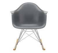 Fauteuil à bascule Eames Plastic RAR RE chromé chromed steel wire frame/ golden maple