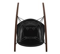 Fauteuil à bascule Eames Plastic RAR RE noir basic dark powder-coated base/ dark maple