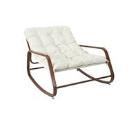 Fauteuil à Bascule Effet Bois avec Coussin Capitonné - VIDIA - ALTOBUY Blanc G