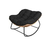 Happy Garden Fauteuil à bascule Cinta extérieur – Rotin synthétique, coussin noir