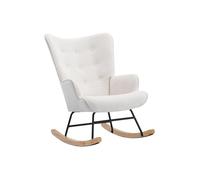 Vente-unique - Fauteuil à Bascule en Tissu chiné Beige ELMINA II