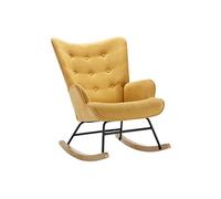 Fauteuil à bascule en tissu chiné jaune moutarde ELMINA II
