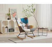 Vente-unique - Fauteuil à Bascule en Tissu chiné Patchwork Multicolore ELMINA II