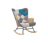 Vente-unique - Fauteuil à Bascule en Tissu chiné Patchwork Multicolore ELMINA II
