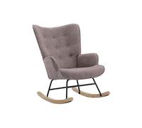 Vente-unique - Fauteuil à Bascule en Tissu chiné Taupe ELMINA II