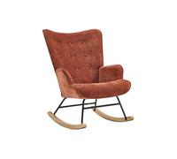 Vente-unique - Fauteuil à Bascule en Tissu texturé Terracotta ELMINA - Scandinave