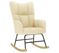 Fauteuil à bascule en tissu - vidaXL - Crème - Polyester - 61x78x95 cm - Cadre en bois et métal - Rembourrage épais