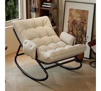 Fauteuil à bascule ergonomique en velours côtelé avec coussins, cadre en métal, inclinable confortable pour salon, chambre à coucher, mobilier moderne relaxant
