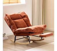 Fauteuil À Bascule,Fauteuil Allaitement avec Dossier Enveloppant et Assise Spacieuse,Fauteuil Relax Moderne en Tissu Côtelé avec Rembourrage Épais,pour Salon Chambre Balcon J