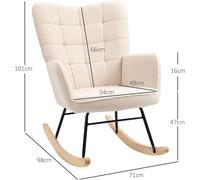 Fauteuil à bascule - Fauteuil - Banc à bascule - Fauteuil relax - Polyester beige - Design ergonomique