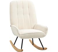 Fauteuil à bascule - Fauteuil - Fauteuil de salon - Fauteuil pour chambre d'enfant - Revêtement en polaire Sherpa - Capacité de charge : 150 kg