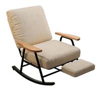Fauteuil à Bascule,Fauteuil Relax avec Repose-Pieds Coulissant,Fauteuil de Lecture en Velours Côtelé,Cadre en Acier Carbone,pour Adultes,Salon,Chambre et Balcon B