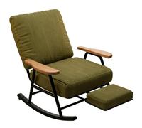 Fauteuil à Bascule,Fauteuil Relax avec Repose-Pieds Coulissant,Fauteuil de Lecture en Velours Côtelé,Cadre en Acier Carbone,pour Adultes,Salon,Chambre et Balcon A