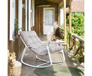 Fauteuil à bascule FELINIO Taupe Acier traité époxy, Traitement antirouille renforcé Hespéride