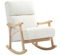 Fauteuil à bascule HOMCOM, fauteuil à bascule ergonomique, fauteuil à accoudoirs, fauteuil d'allaitement