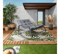 Home Deco Factory - Fauteuil à bascule Tulum - Accoudoirs métal, coussin - Anthracite