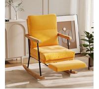 Fauteuil à Bascule - LUMINARIX - Rocking Chair - Ergonomique - Repose-pieds Rétractable - Design Scandinave