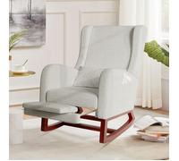 Fauteuil à Bascule - LUMINARIX - Rocking Chair - Scandinave - Tissu Doux - Poches de Rangement