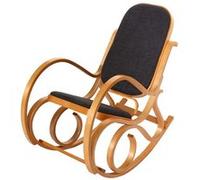 Mendler – Fauteuil à bascule M41 – Bois massif aspect chêne – Tissu gris anthracite