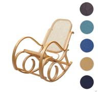 Mendler Fauteuil à bascule M41 – rotin, bois massif aspect chêne