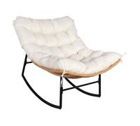 Fauteuil à bascule papasan avec coussin intérieur/extérieur ""Papaya"" - Beige