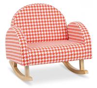 Fauteuil à bascule pour enfants à partir de 3 ans, fauteuil rembourré pour enfants avec pieds en bois massif et patins antidérapants, fauteuil à bascule pour chambre d'enfant