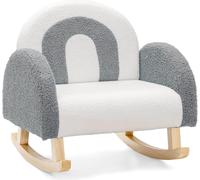 Fauteuil à bascule pour enfants COSTWAY, fauteuil à bascule rembourré pour enfants avec pieds en bois massif, fauteuil à bascule pour enfants pour chambre d'enfant, salle de jeux & jardin d'enfants (f