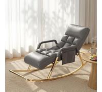 Fauteuil à Bascule Relax Adulte,Chaise Inclinable avec Repose-Pieds Réglable 5 Positions, Fauteuil Confortable en Similicuir avec Rembourrage en Coton Poupée,Cadre en Acier au Carbone pour Salon I