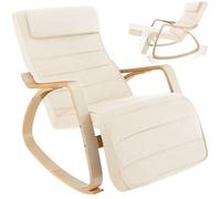 Fauteuil à bascule - TECTAKE - Fauteuil à bascule confortable au design élégant, Bonne stabilité - Beige