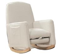 Fauteuil à bascule, tissu peluche, dossier haut, mobilier de salon