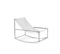 Fauteuil à Bascule Valerie Object en Acier Inoxydable/ Blanc