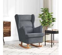 Fauteuil à bascule VIDAXL en velours gris 1 place - 71 x 92 x 100 cm, structure bois
