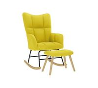 Fauteuil à basculemet voetenbank tissu jaune pâle