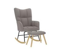 vidaXL Chaise à bascule avec repose-pied Taupe Tissu