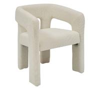 Fauteuil à dîner en bouclette AMOS - Blanc
