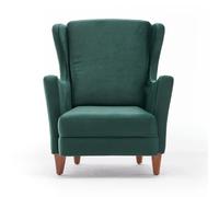 Fauteuil à oreilles en velours vert WILLIAMS