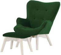Fauteuil à oreilles pour enfants avec repose-pied Ducan Mini Velvet-Kronos 14-Blanc