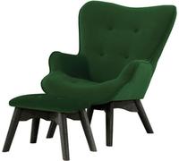 Fauteuil à oreilles pour enfants avec repose-pied Ducan Mini Velvet-Kronos 14-Noir