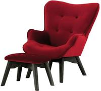 Fauteuil à oreilles pour enfants avec repose-pied Ducan Mini Velvet-Kronos 2-Noir