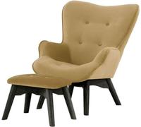 Fauteuil à oreilles pour enfants avec repose-pied Ducan Mini Velvet-Kronos 35-Noir