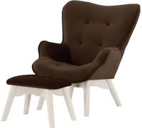 Fauteuil à oreilles pour enfants avec repose-pied Ducan Mini Velvet-Kronos 6-Blanc