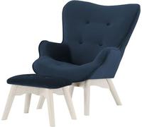 Fauteuil à oreilles pour enfants avec repose-pied Ducan Mini Velvet-Kronos 9-Blanc