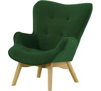 Fauteuil à oreilles pour enfants Ducan Mini Velvet-Kronos 14-Chêne clair